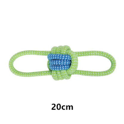 Pet Dog Puppy Double Knot Chew Rope Knot Toys Clean Teeth Durable Braided Bone Rope Pet Molar Toy Pet Supplies