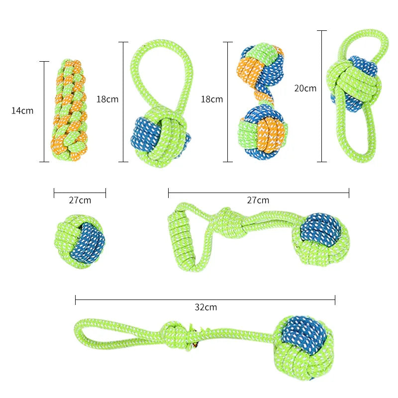 Pet Dog Puppy Double Knot Chew Rope Knot Toys Clean Teeth Durable Braided Bone Rope Pet Molar Toy Pet Supplies