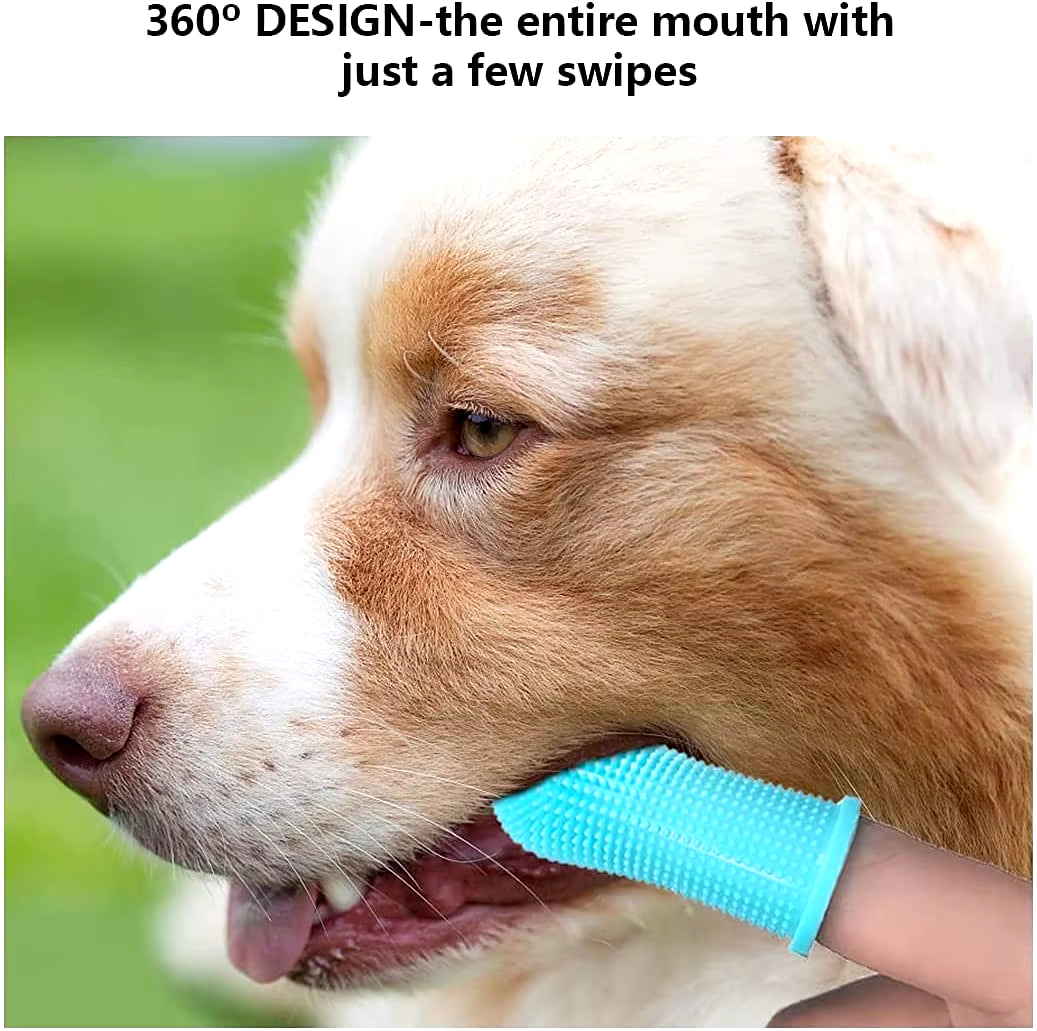 1PC Dog Super Soft Pet Finger Toothbrush Teeth Cleaning Bad Breath Care Nontoxic Silicone Tooth Brush Tool Dog Cat Supplies