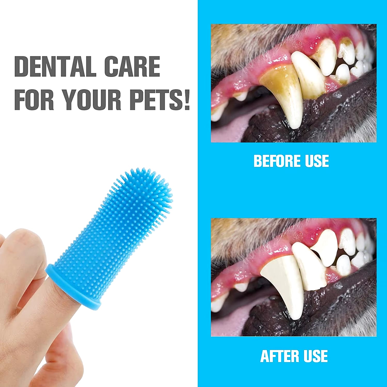 1PC Dog Super Soft Pet Finger Toothbrush Teeth Cleaning Bad Breath Care Nontoxic Silicone Tooth Brush Tool Dog Cat Supplies