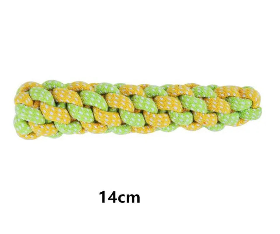 Pet Dog Puppy Double Knot Chew Rope Knot Toys Clean Teeth Durable Braided Bone Rope Pet Molar Toy Pet Supplies