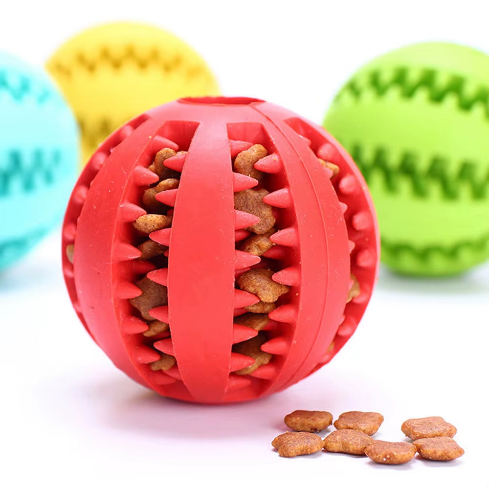 Pet Dog Toy Interactive Rubber Balls for Small Large Dogs Puppy Cat Chewing Toys Pet Tooth Cleaning Indestructible Dog Food Ball