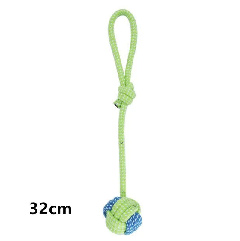 Pet Dog Puppy Double Knot Chew Rope Knot Toys Clean Teeth Durable Braided Bone Rope Pet Molar Toy Pet Supplies