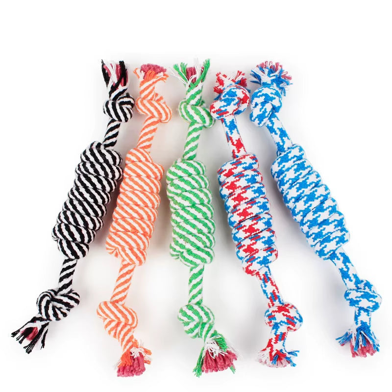 1 Pcs 27CM Dog Toys Funny Cotton Rope Toys for Small Puppy Dogs Pet Chew Toys Pet Supplies Random Colors