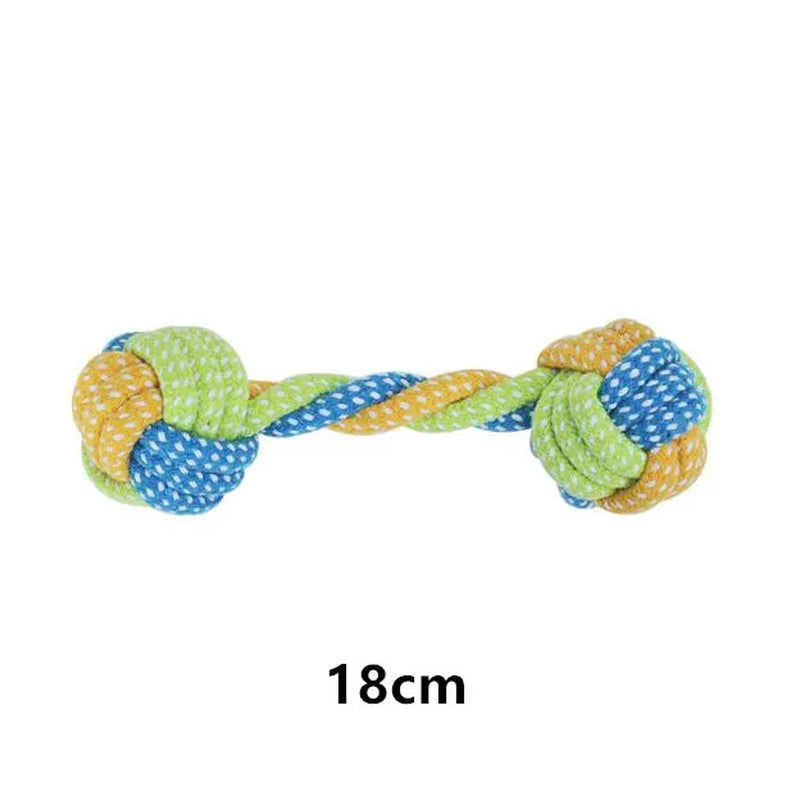 Pet Dog Puppy Double Knot Chew Rope Knot Toys Clean Teeth Durable Braided Bone Rope Pet Molar Toy Pet Supplies